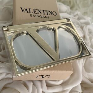 Valentino Gold V-Logo Compact Mirror